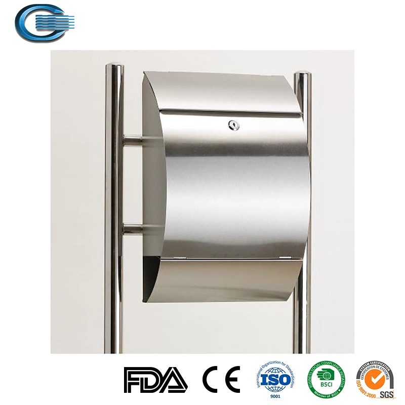 Huasheng Wall Mounted Mailbox Stainless Steel Mailbox Locking Key Mailbox Letter Modern Postbox Silver Home Outdoor Parcel Box Packages