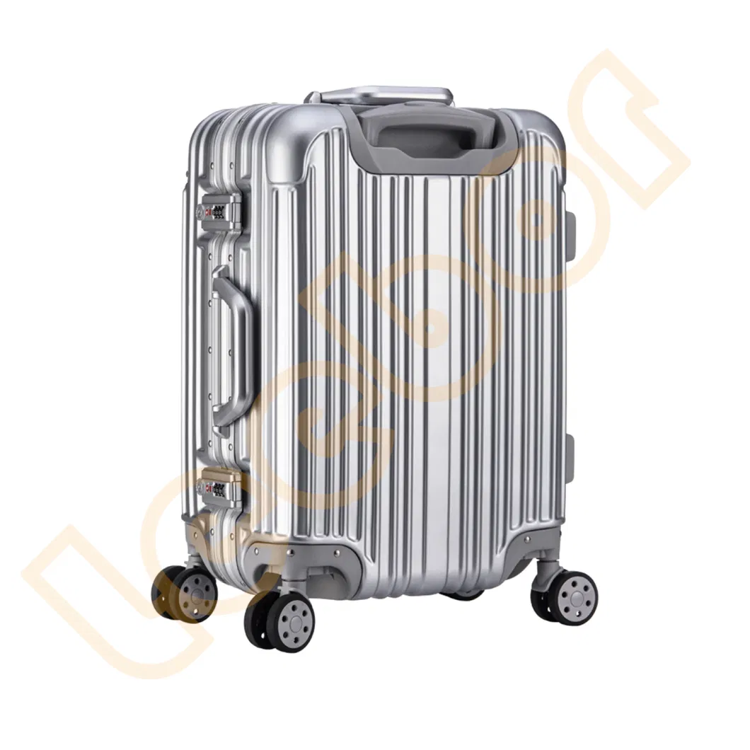 Silver Color Aluminium Polyester Shopping/Business/Travel Trolley Luggage