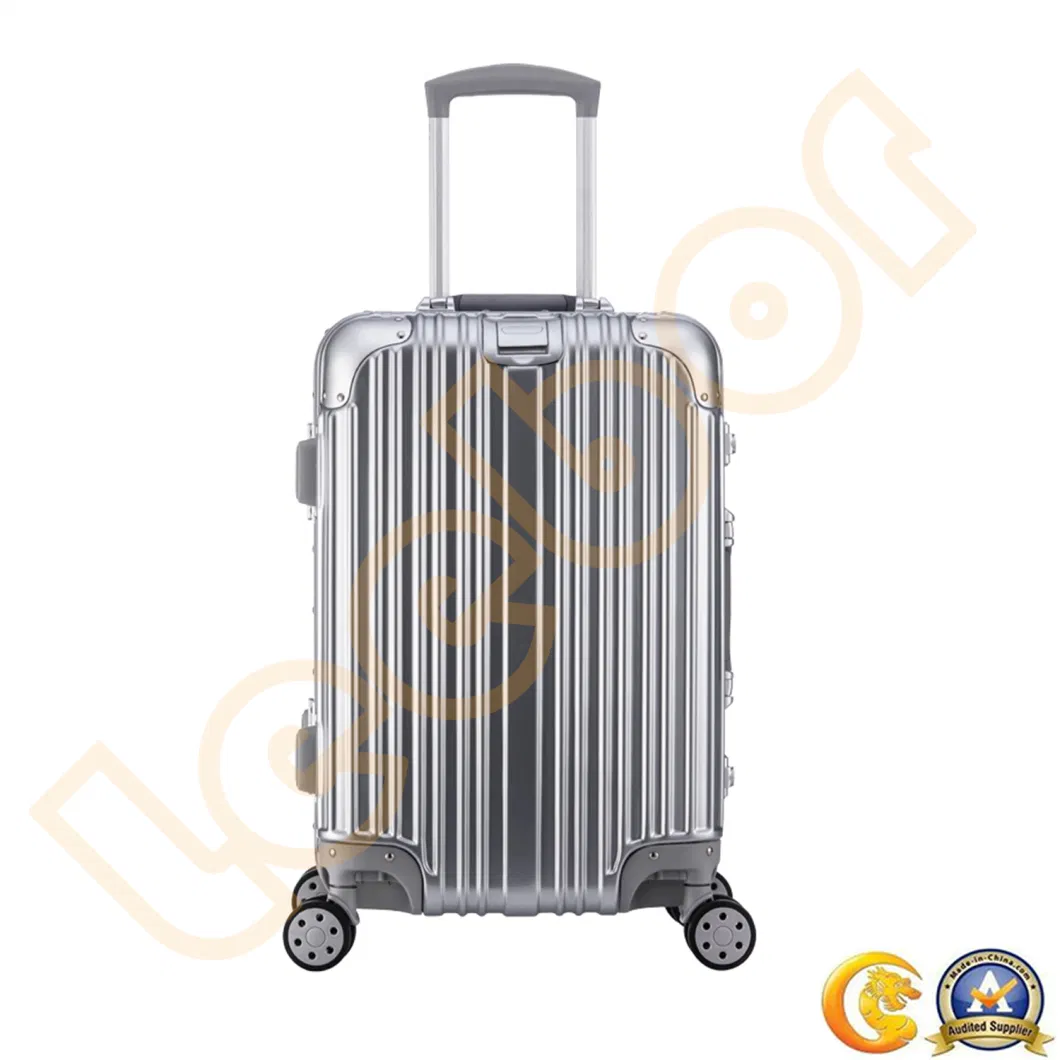 Silver Color Aluminium Polyester Shopping/Business/Travel Trolley Luggage