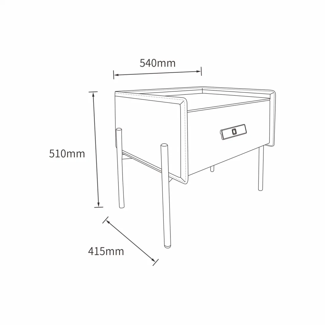 Electronic Cash Drawer Fingerprint Smart Bed Side Table Cash Jewelry Safe Box