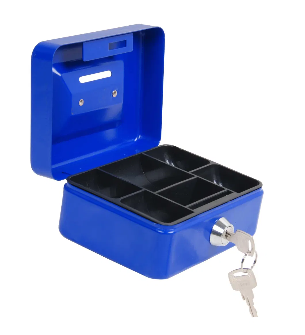 Cash Box with Money Tray, Safe Lock Box with Key