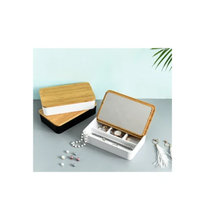 Organizer Makeup Cosmetic Mirror with Glass Acrylic Large Crystal Custom Jewelry Rose Gold Black Beauty Brush Tray Storage Box