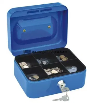 6 Inch Steel Cash Box with Money Tray Key Lock (JGH0010)